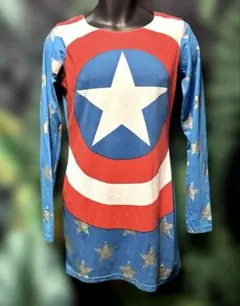 値下げ‼︎MARVEL公式 キャプテンアメリカ 星柄シャツ