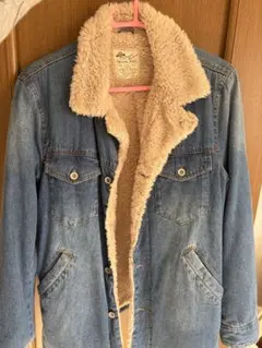 ボア襟付きデニムジャケット