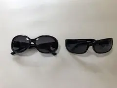 ブラック ラウンド型 サングラス　2個セット