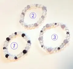 【パワーストーン】天然石　アメジストブレスレット　3本セット
