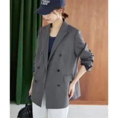 SLOBE IENA TRダブルブレストジャケット グレー