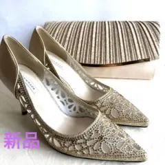 結婚式　パーティ【新品】ヒール　クラッチバッグのサムネイル