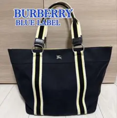 BURBERRY BLUE LABEL 大容量 キャンバストートバッグ ブラック