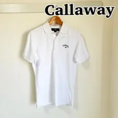Callaway キャロウェイ　ホワイト ロゴ入り 半袖 ポロシャツ
