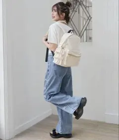 MAJESTIC LEGON サイドフリルリュック アイボリーのサムネイル