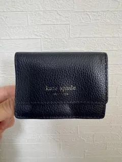 kate spade 黒 レザー カードケース