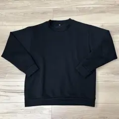 【Mサイズ】GU ダブルフェイスクルーネック ブラック 美中古品