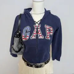 ジップパーカー プリント