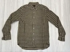 BEAMS PLUS ビームスプラス フランネルボタンダウンシャツ 茶チェックM