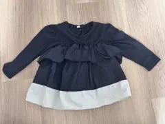 長袖カットソー フリル付き サイズ95 黒