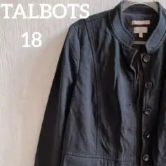 海外古着✨TALBOTS【18】ブラック ノーカラージャケット 黒 アウター