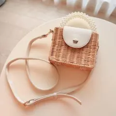 新品未使用 MARYQUANT パールラタン ショルダーバッグ アイボリー