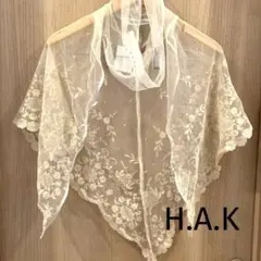 H.A.K アイボリー レース ストール⭐︎タグ付き未使用⭐︎のサムネイル