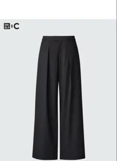 UNIQLO:C タックワイドパンツ　S ブラック