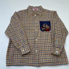 MIKIHOUSE チェック柄 黄色系 長袖シャツ 110