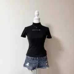 ARMANI JEANS 半袖トップス　ハイネック　短丈　ピチT y2kのサムネイル