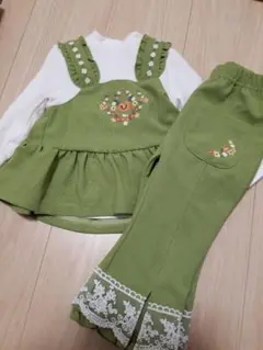 バースデイ　kinococo 　花刺繍　長袖　セットアップ　90cm