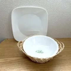 CORELLE コレール ハーブガーデン カゴ付 ボウル・スクエアプレート 3点のサムネイル
