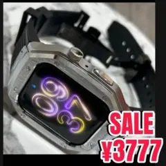 Apple Watch ベルト　バンド　カバー　ケース　アップルウォッチ　銀黒e