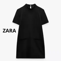 ZARA フェイクポケット スエードワンピース