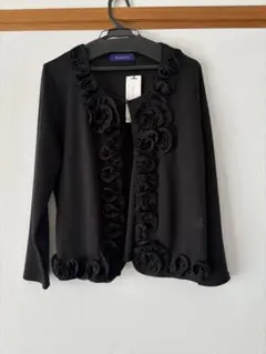 [タグつき]黒　フリルカーディガン (2L-3L)