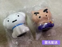 【新品・2点】クレヨンしんちゃん ミニ貯金箱 シロ　ぶりぶりざえもん ガチャ