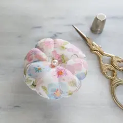 リバティハンドメイド巻きロックフリルシュシュ・シングルforest wave