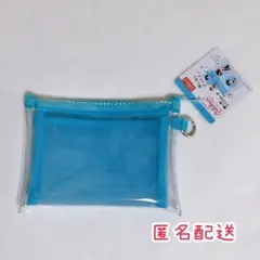 【新品】キャンドゥ　推し色クリアポーチ　ブルー