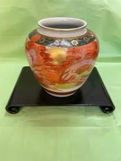 SALE！　九谷焼・秀山作 龍の図壺 昭和レトロ