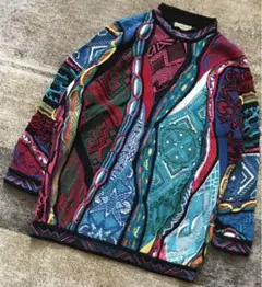 異次元のデザイン 芸術 美しい花柄 植物柄 90's COOGI ニットセーター