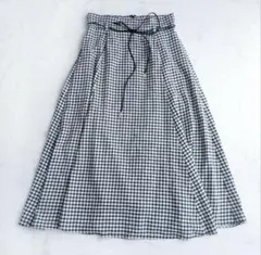 JILLSTUART　ジルスチュアート　黒×白　ギンガムチェック　ロングスカート