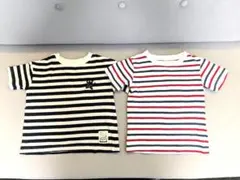 ストライプ Tシャツ 100cm　2枚　Moujonjon　バーバパパ　ボーダー