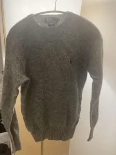 ポロバイラルフローレン ニット グレー 長袖 Uネック L