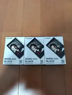 FUJIFILM チェキ用フィルム instax mini BLACK10枚3箱