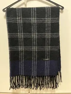 ※値下げ不可※COMME CA ISM コムサ　チェック柄マフラー　黒　ブラック