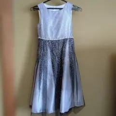 シルバーと黒ドレス 140 冠婚葬祭 発表会