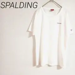 SPALDING ホワイト 半袖Tシャツ　速乾性 Lサイズ　スポーツ　シンプルのサムネイル