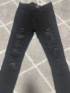 mnml X165 Paisley Stretch Denim Black