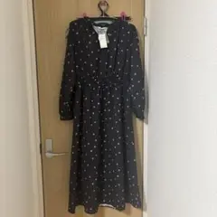 Te chichi TERRASSE 花柄ダブルウエストワンピース 黒