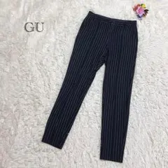 ジーユー　スラックス　ストライプ　オフィスカジュアル　きれいめ　センタープレス