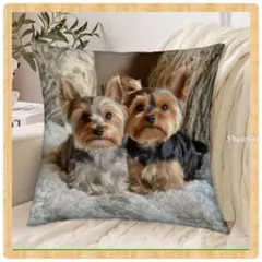 ヨークシャーテリア クッションカバー 犬 45×45 おしゃれ ソファー