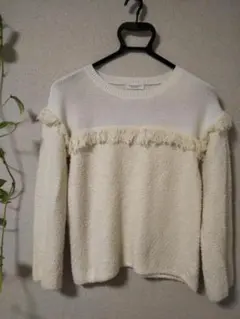 美品【BEAUTY&YOUTH UNITED ARROWS】フリンジ付きニット