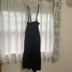 黒 キャミワンピース ロングワンピース