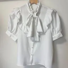 INGNI フリルカラー リボン付き フェミニン ガーリー 半袖ブラウス