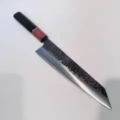 和牛刀(切付型) ステンレス槌目天然木八角柄 　シェフナイフ 201mm