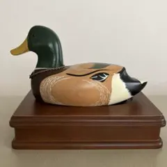 FORTUNATE DECOY マガモ 置物 木製台座付き　印鑑入れのサムネイル