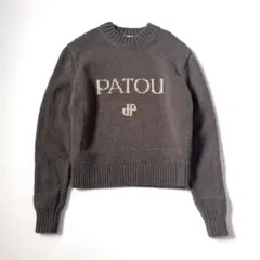 【美品】PATOU/パトゥ　ニット セーター　カシミヤ混　ロゴ インターシャ刺繍のサムネイル