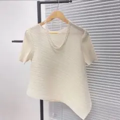 新品　レディース　ストライプ 半袖トップス　フリーサイズ