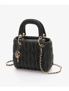 MAJESTIC LEGON チャームセットスクエアバッグ ブラックのサムネイル
