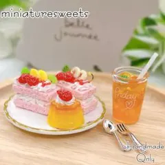 苺のスイーツセット ミニチュアスイーツ フェイクフード 【044】